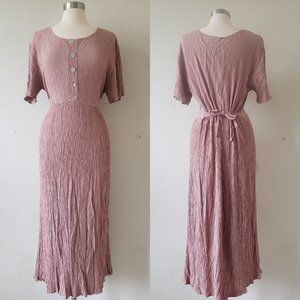 Vintage dusty rose pink dress, women's vintage dress